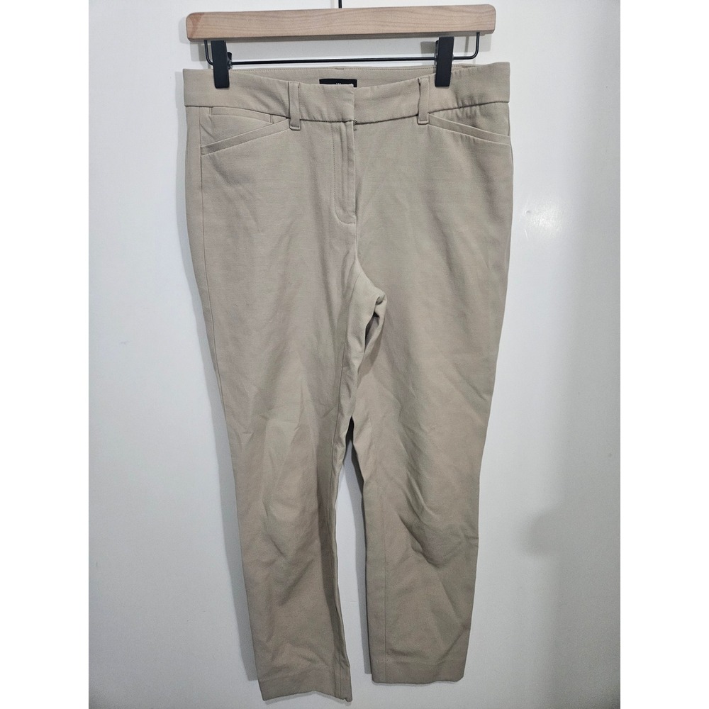 White House Black Market The Slim Ankle Pants Tan Khaki Stetch Trousers Womens 4